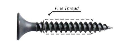 Fine-thread drywall screws are optimized for metal framing or metal studs
