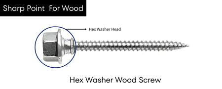 hex head wood screw with washer for wood