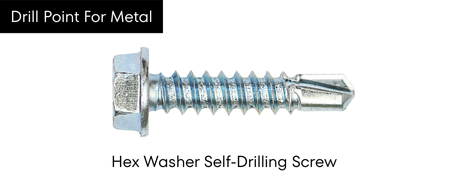 hex washer self-drilling screw with drill point which for metal