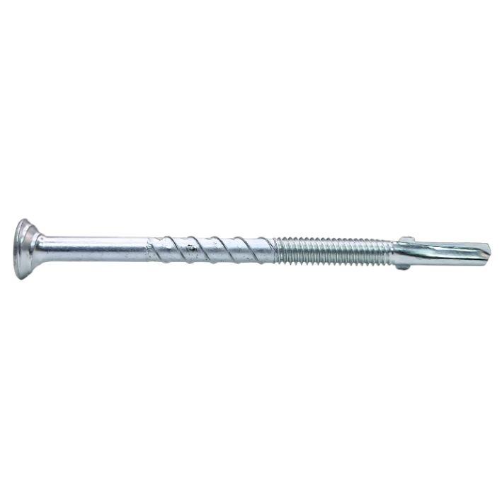 Countersunk wing‑tip self‑drilling screw with double‑thread