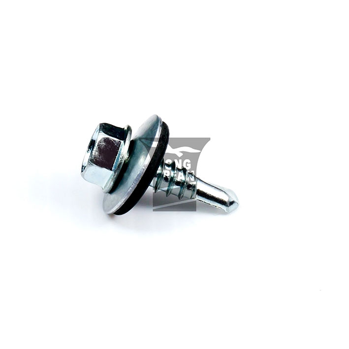 Hex Head Roofing Screw with Bonded Washer and Drill Point